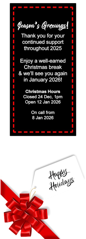 HotPrint Christmas hours: Closed 24 Dec 1pm. Open 12 Jan 2026. On call from 8 Jan 2026.